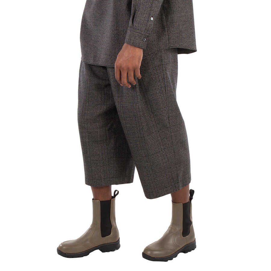 Emporio Armani Checkered Wide-Leg Cropped Trousers - 2