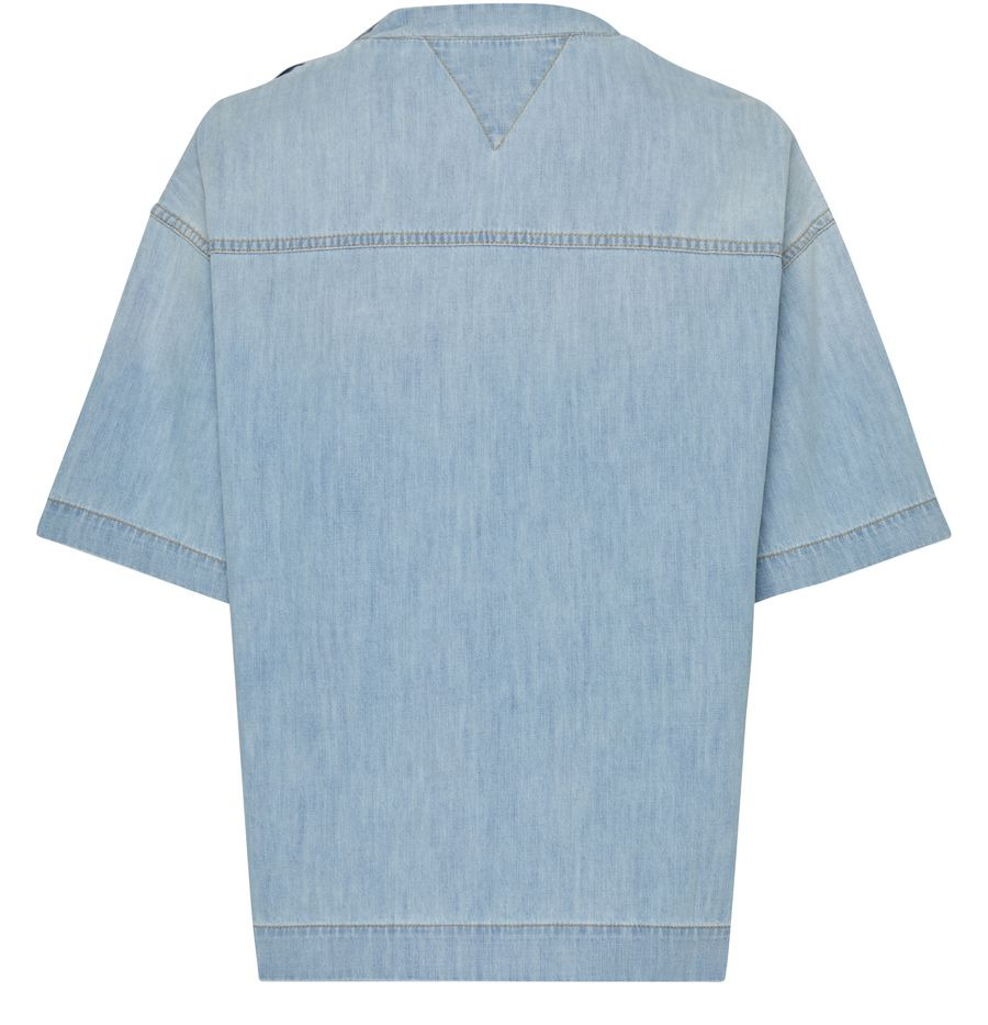 Slightly faded denim T-shirt - 3