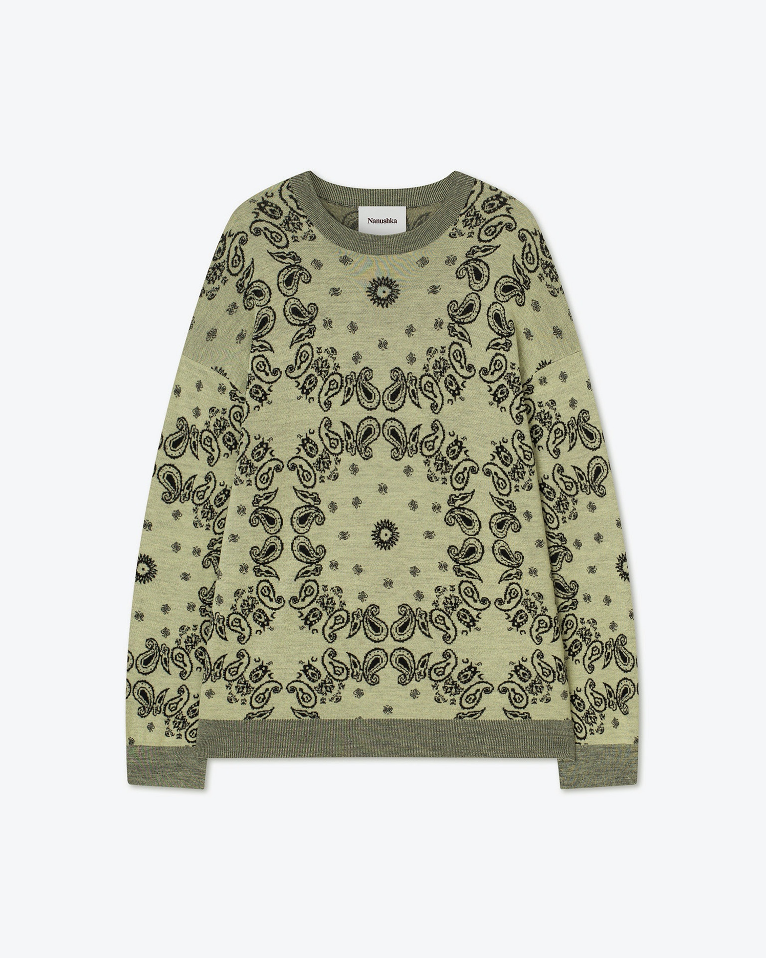 YOSSI - Merino-jacquard sweater - Pale yellow/ black - 1