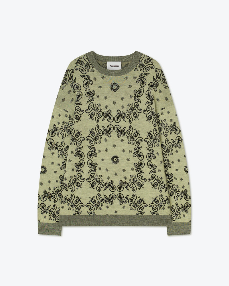 YOSSI - Merino-jacquard sweater - Pale yellow/ black 1