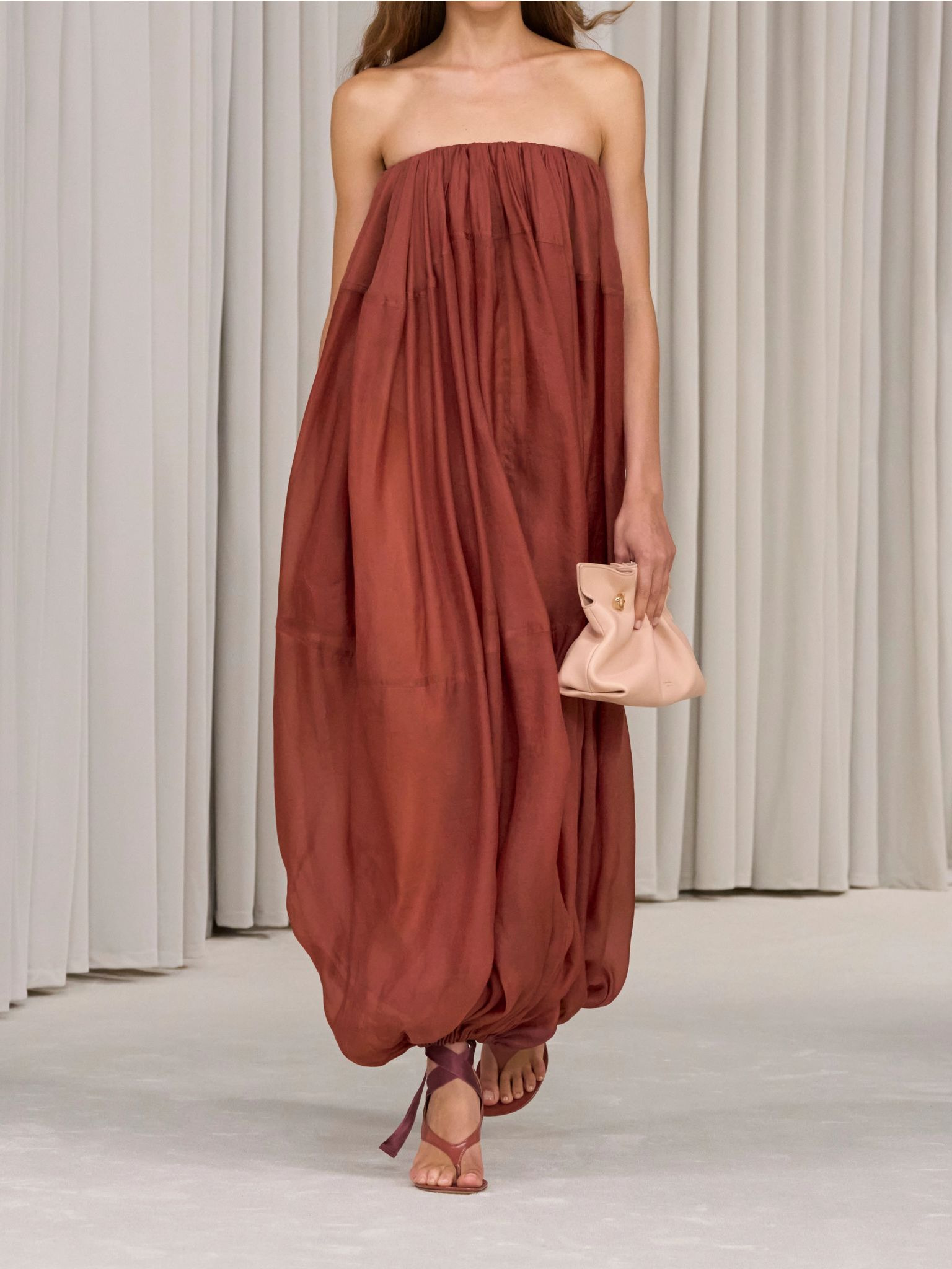 Strapless jersey gown Red - 4