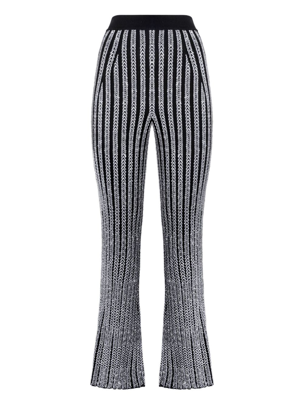 striped flared trousers - 1