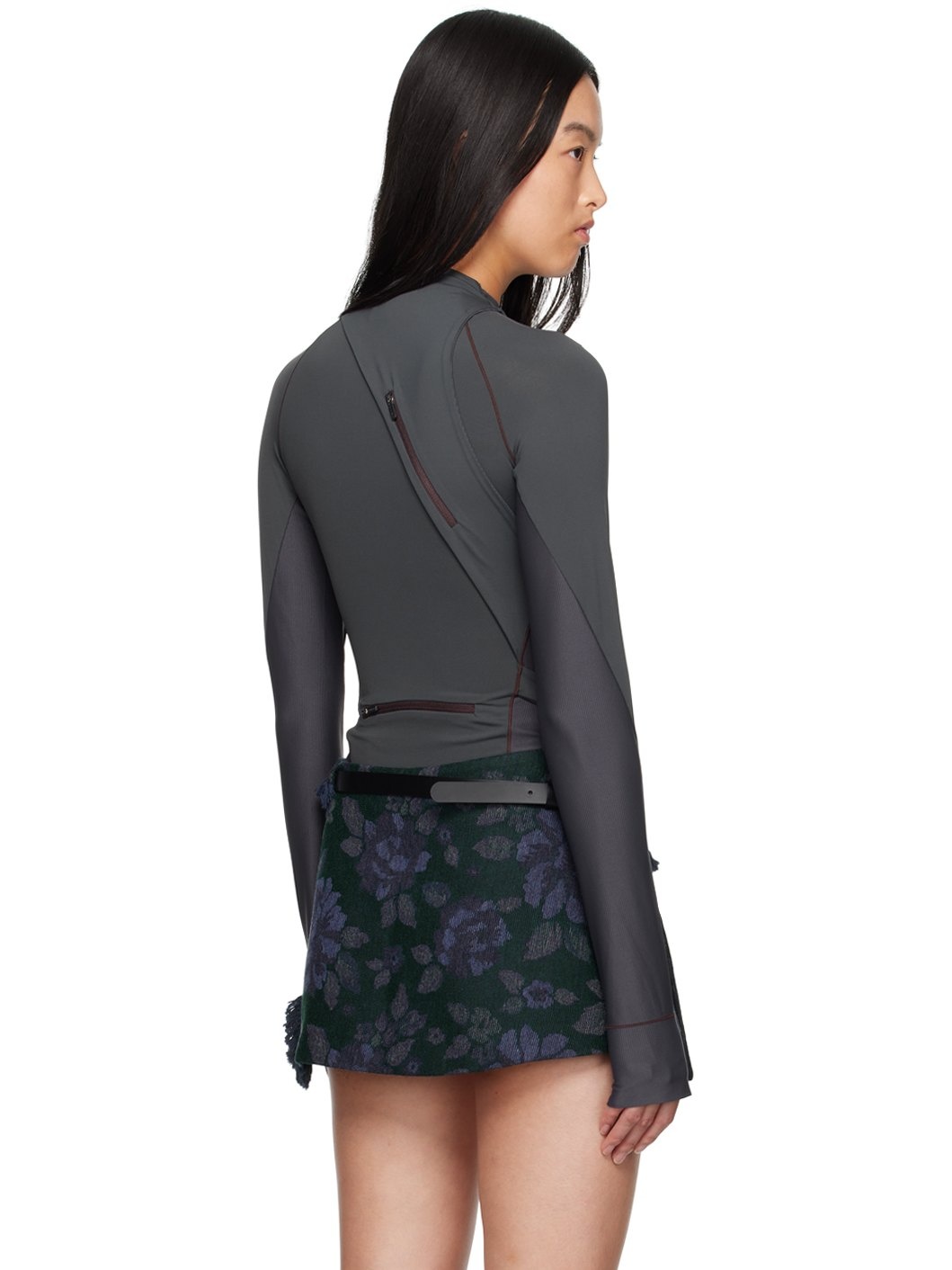Gray Track Long Sleeve T-Shirt - 3