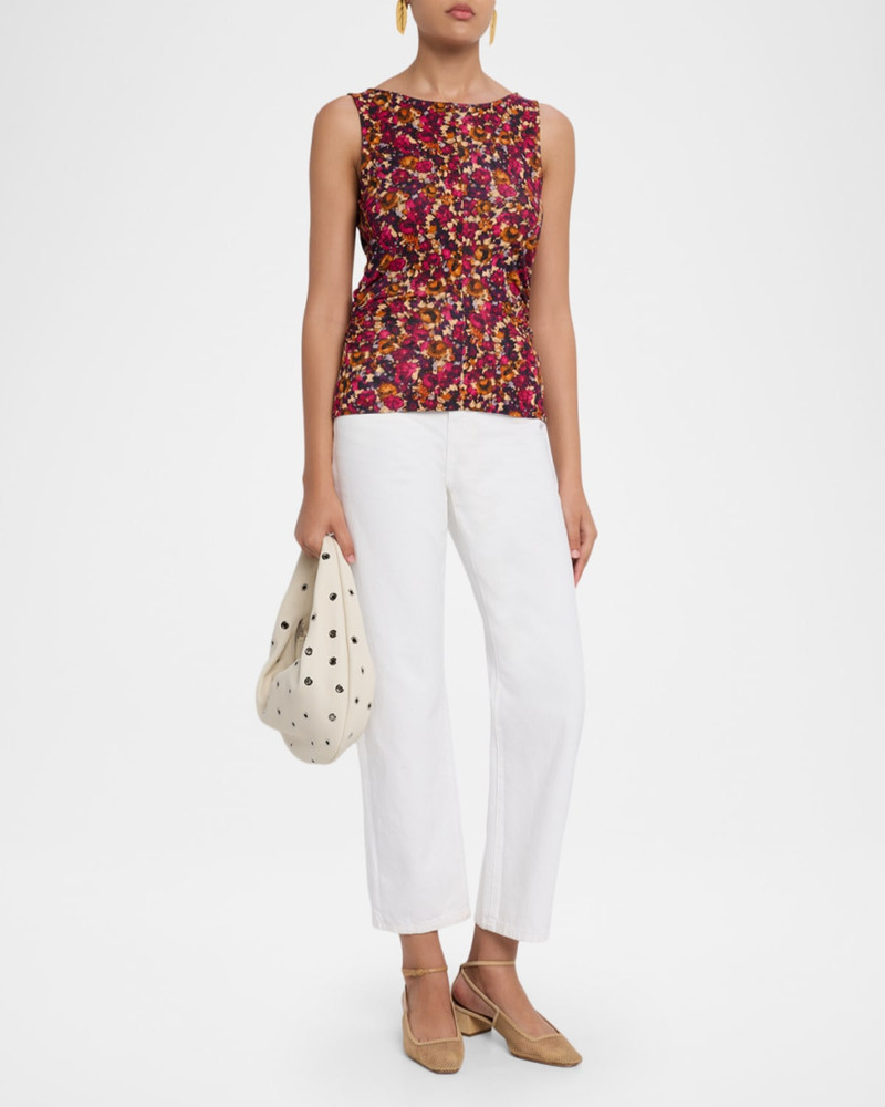 ULLA JOHNSON Loulou Floral Jersey Tank Top outlook