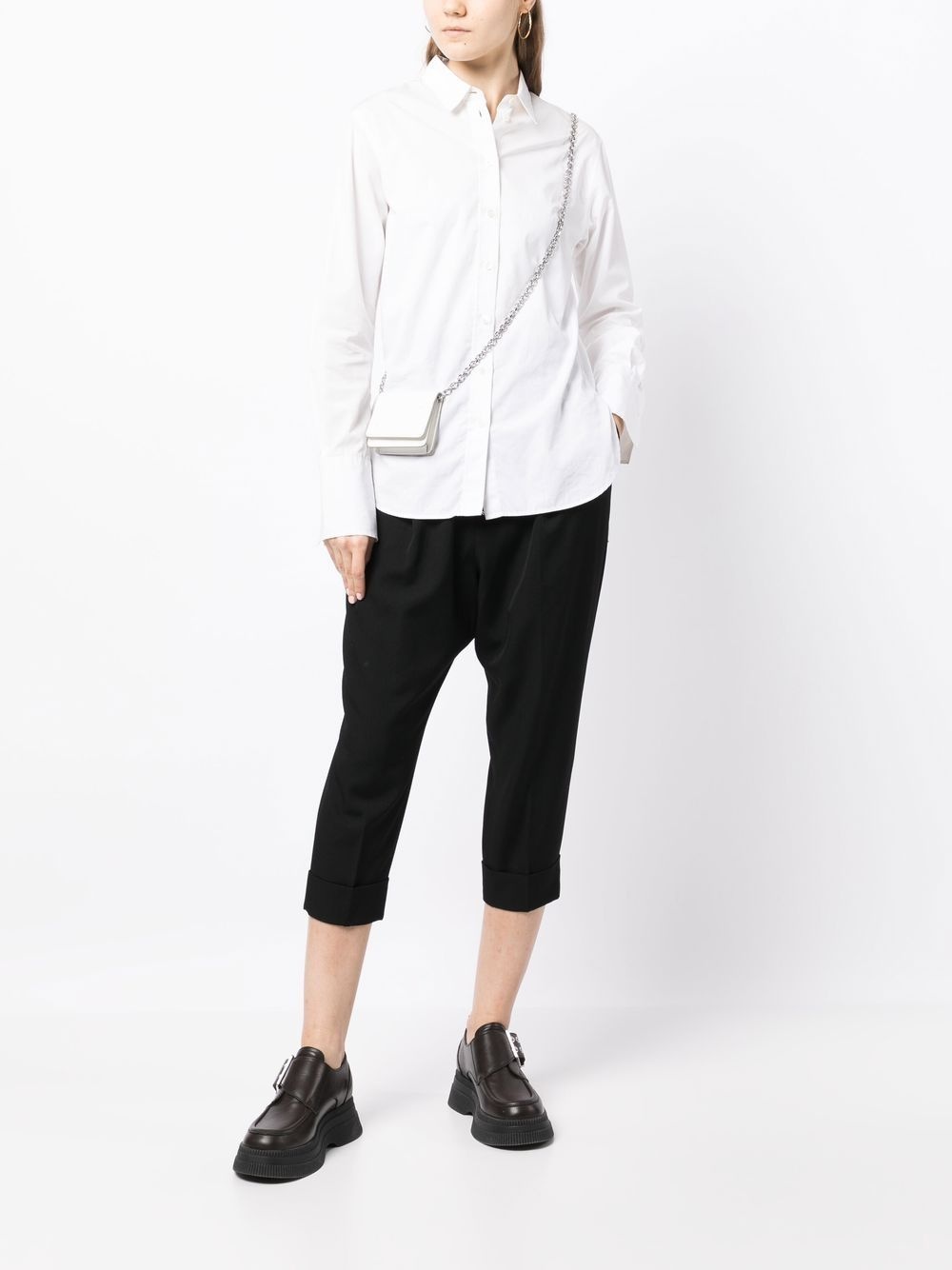 wool cropped tapered-trousers - 2