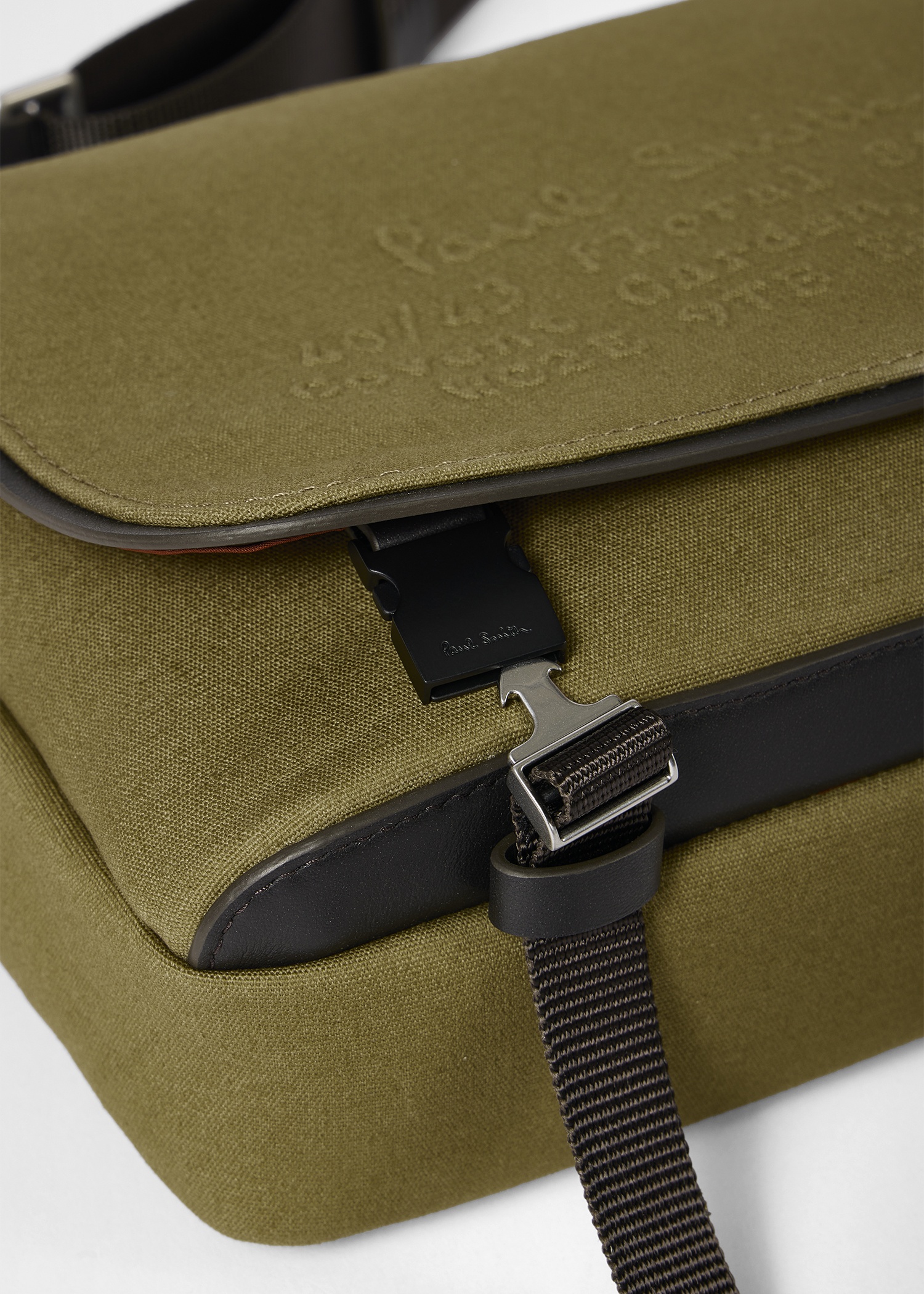 Khaki 'Floral Street' Cotton Canvas Messenger Bag - 2