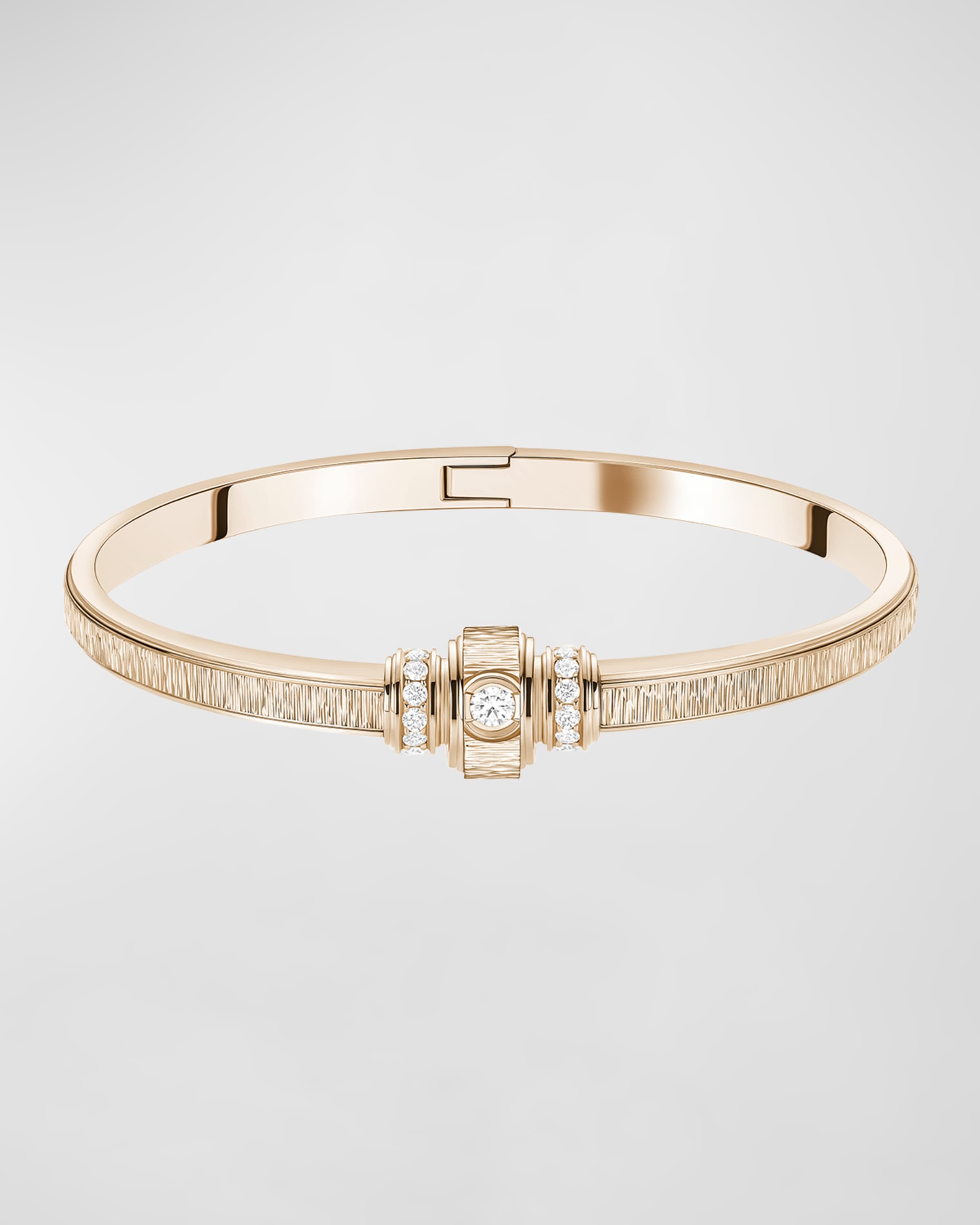 PIAGET Possession 18K Rose Gold Open Diamond Bangle, Size L