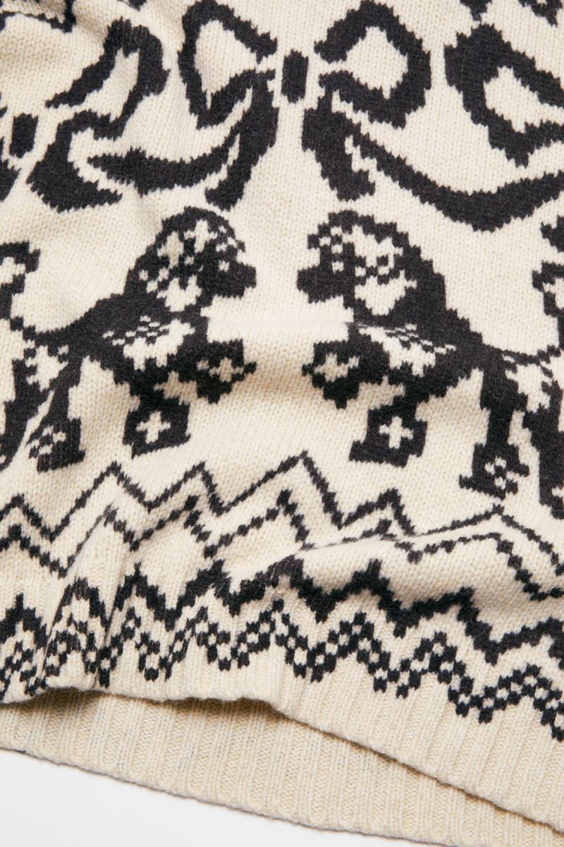 Jacquard sweater - White/black 5