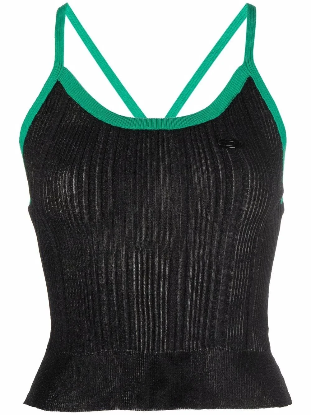 pleated two-tone vest - 1