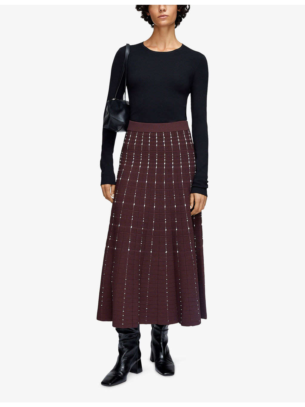 Fragmented Stripes Knitted Maxi Skirt - 2