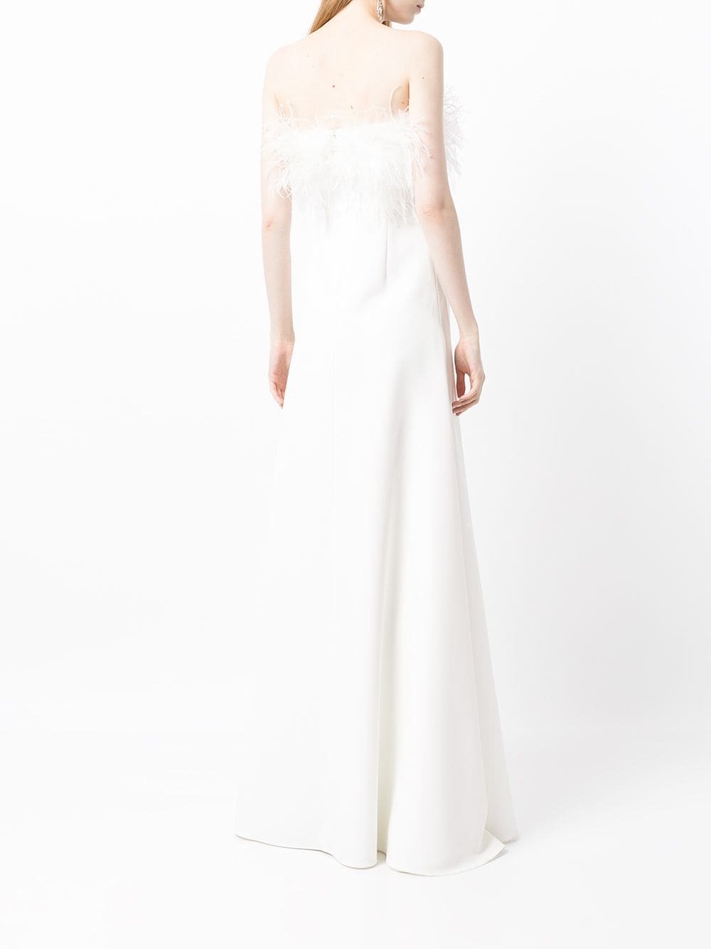 Linc feather-trim detail gown - 4