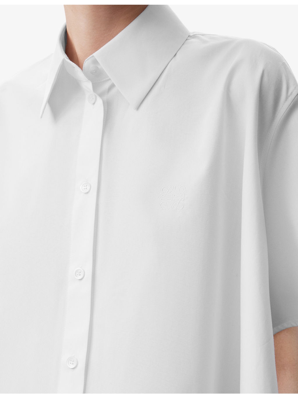 Trapeze-Silhouette Short-Sleeve Cotton-Blend Shirt - 5
