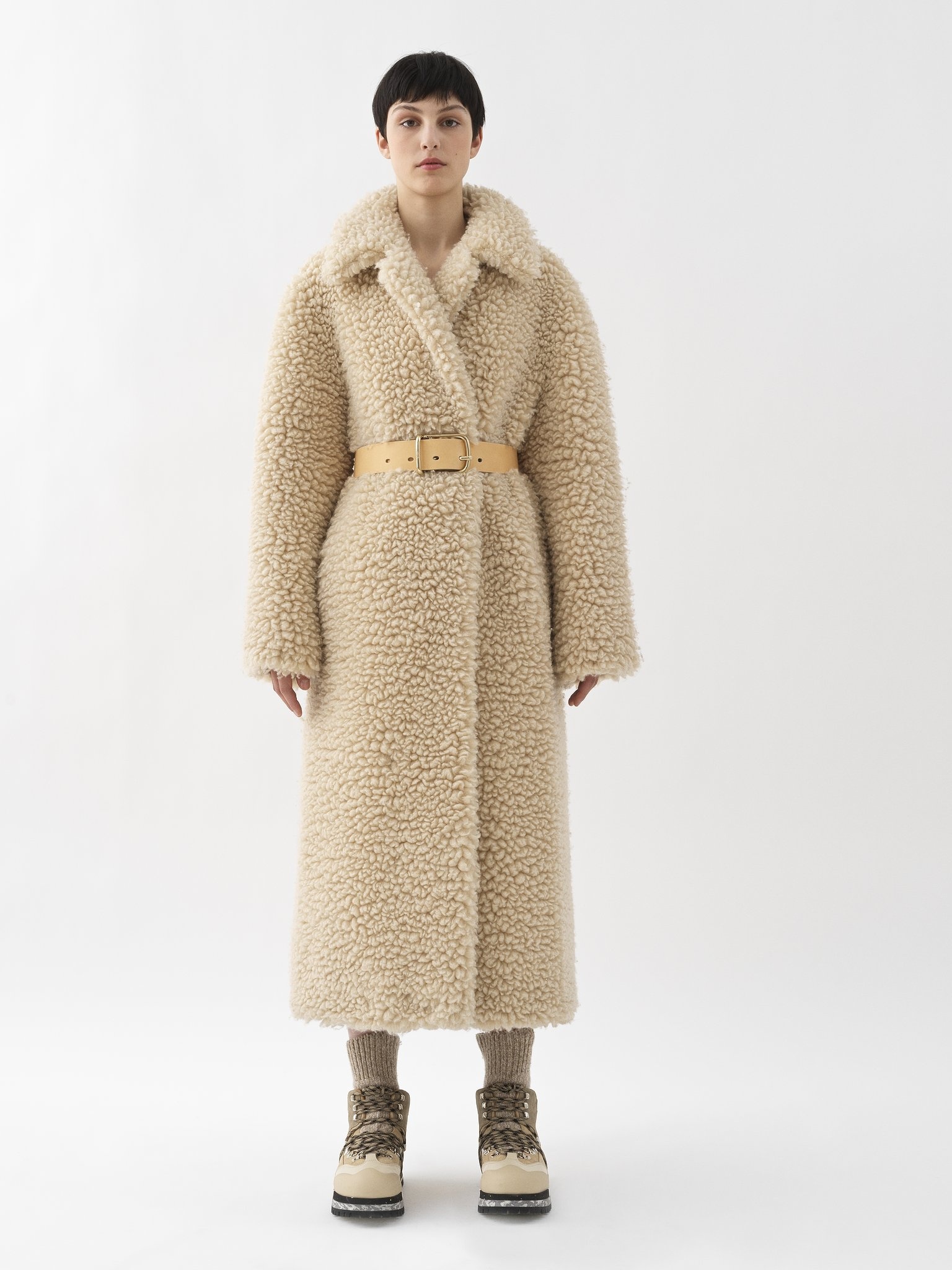BELTED COCOON COAT - 2