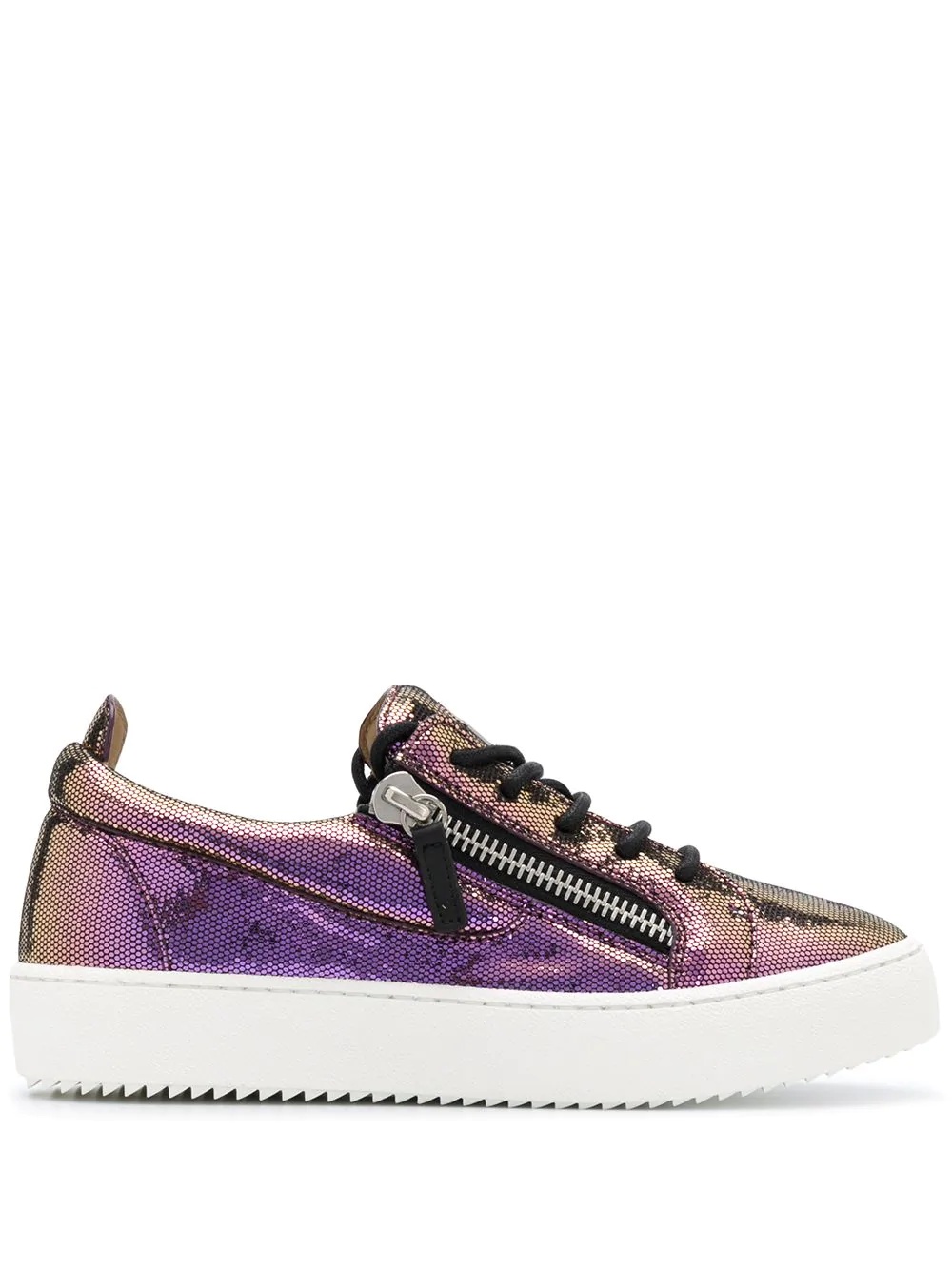 metallic platform sole sneakers - 1