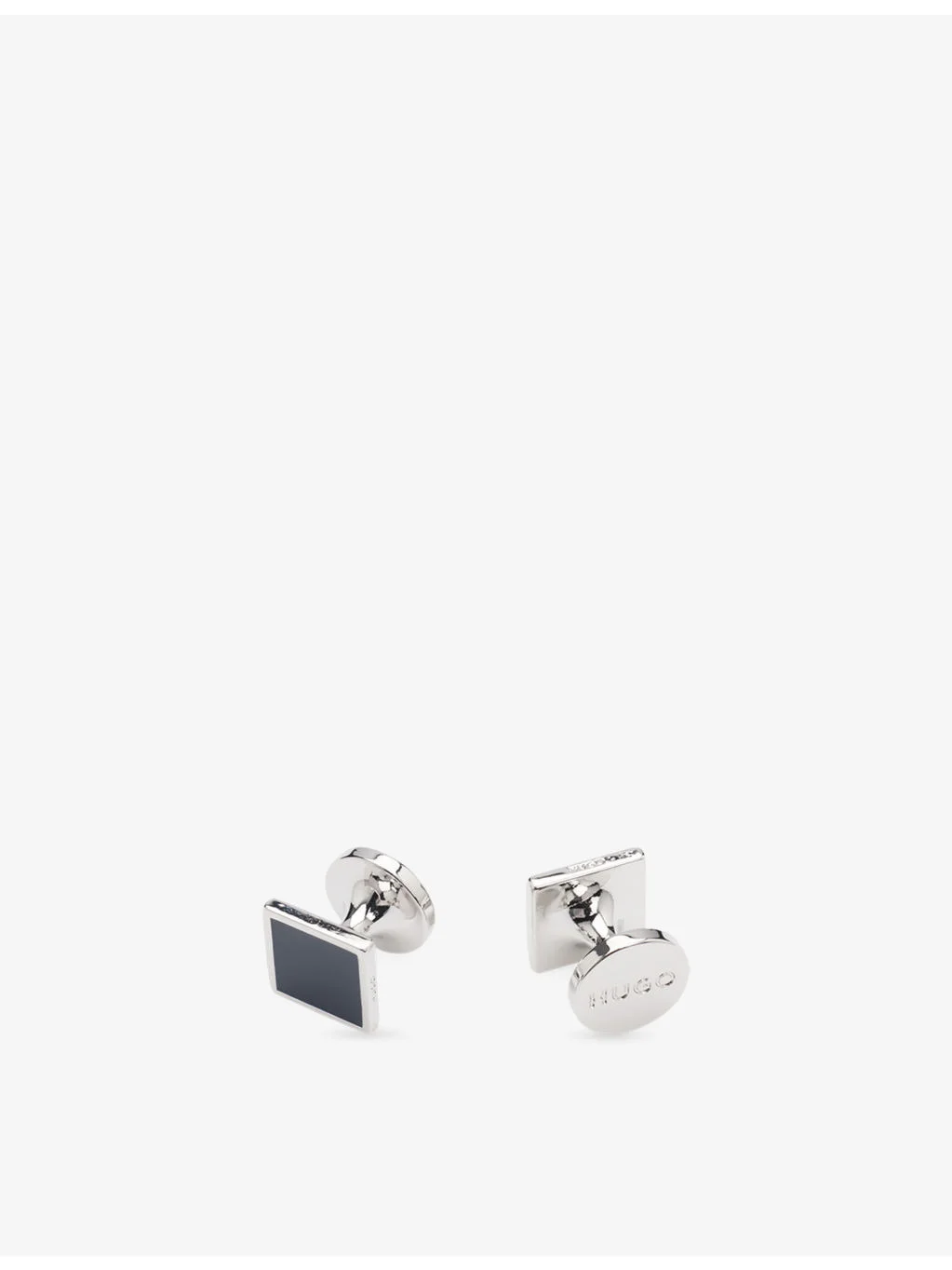 Square Branded Metal and Enamel Cufflinks - 1