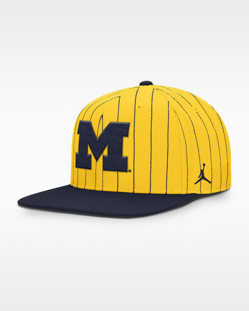 Michigan Primetime Pin Stripe 2-Tone Men's Jordan Brand Dri-FIT College Adjustable Hat 1