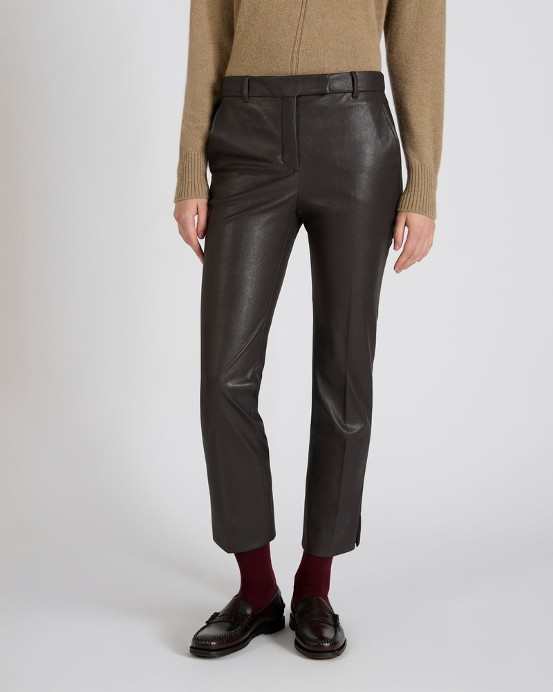 SLOWEAR Slim fit trousers in stretch faux leather outlook
