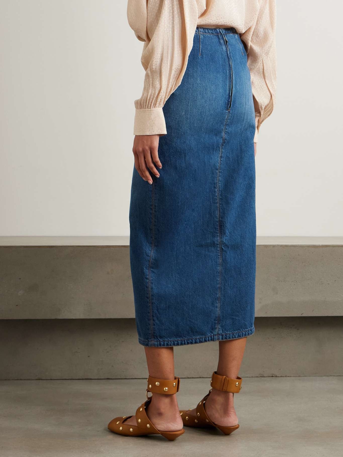 Organic denim midi skirt - 3