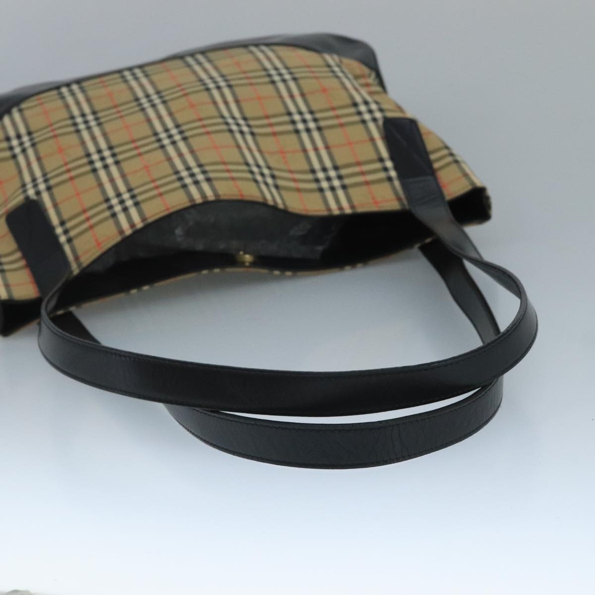 Burberry Nova Check Tote Bag Canvas Leather Beige - 7