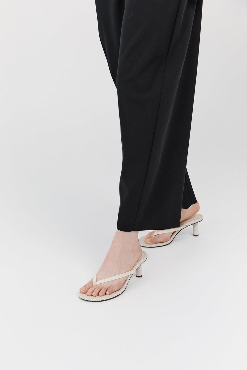 ST. AGNI Woven Thong Heel - Ecru outlook