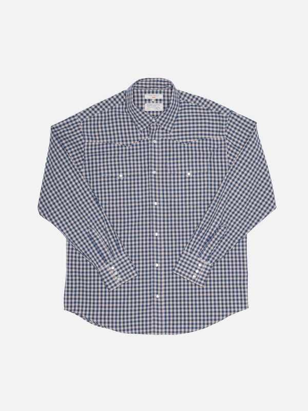 Sigge Gingham Cowboy Shirt Indigo - 3