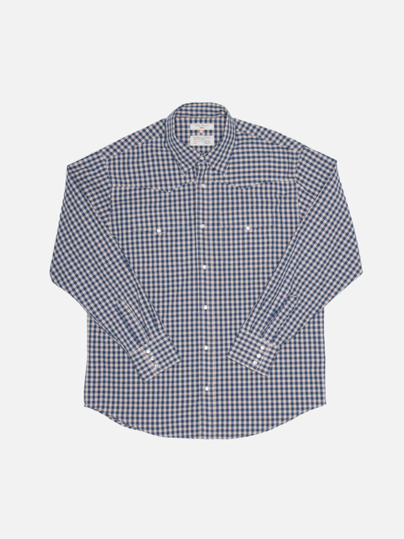 Sigge Gingham Cowboy Shirt Indigo 3