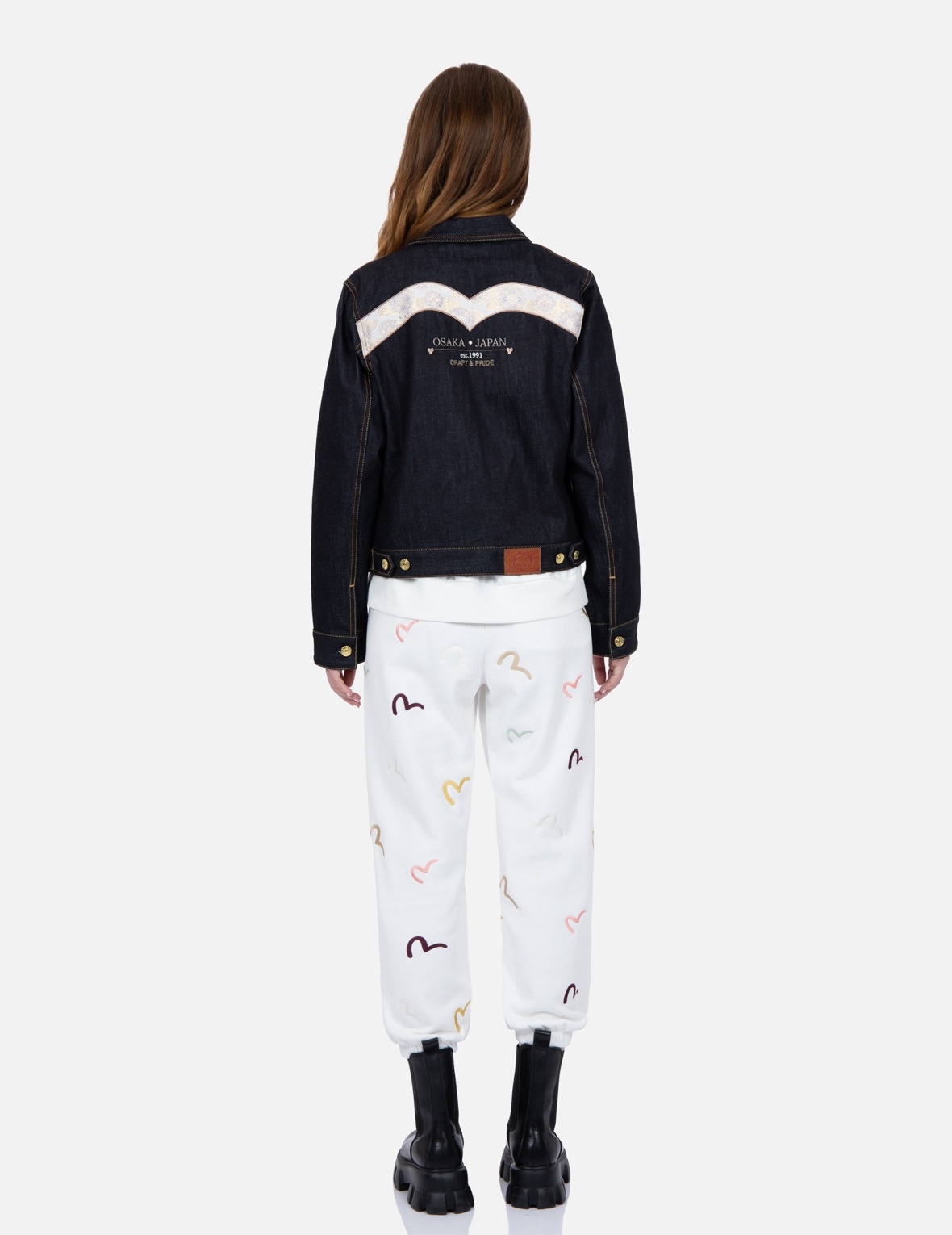 BROCADE SEAGULL AND DAICOCK APPLIQUÉ DENIM JACKET - 5
