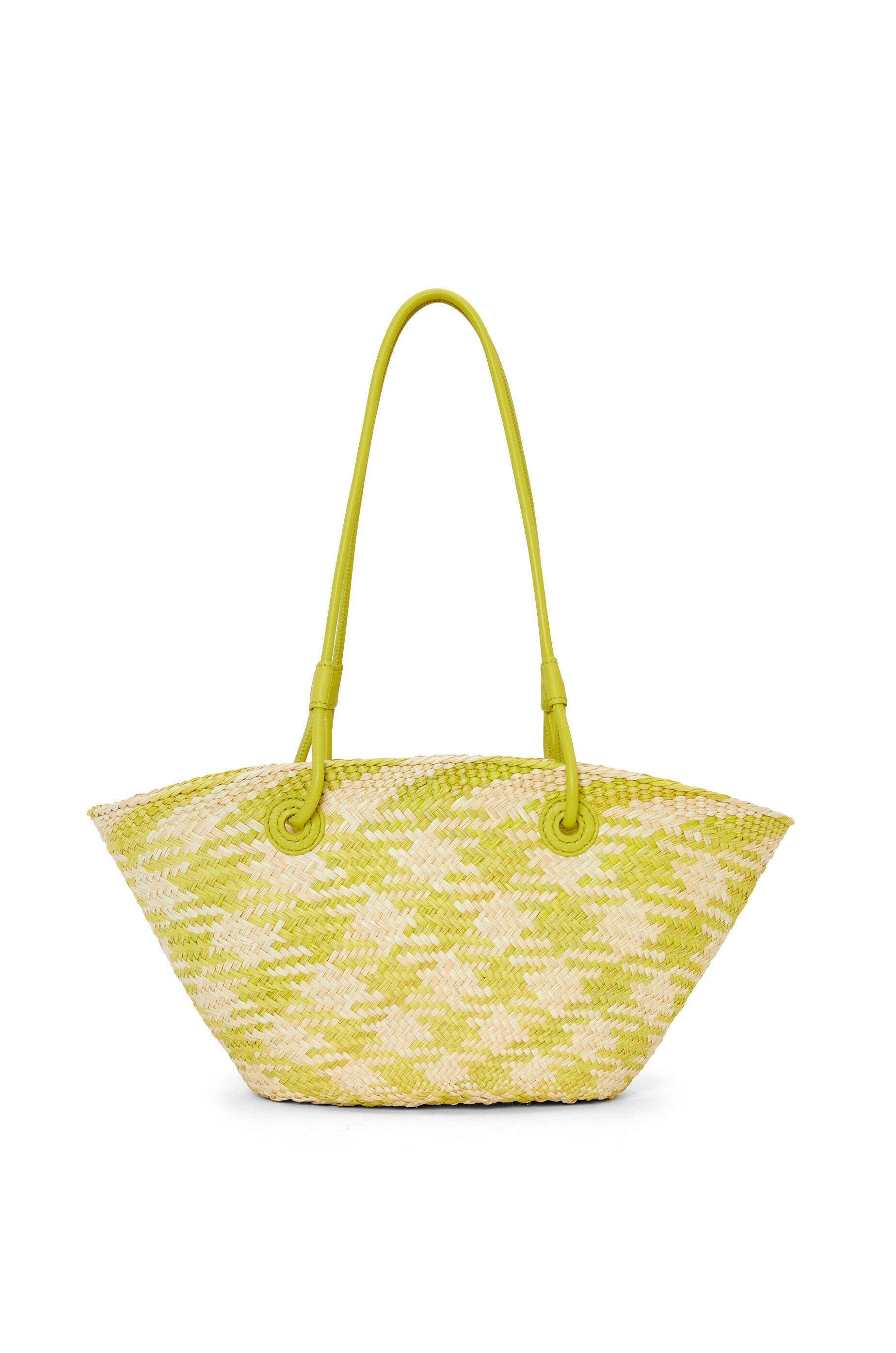 Small Anagram Basket bag in iraca palm and calfskin - 4