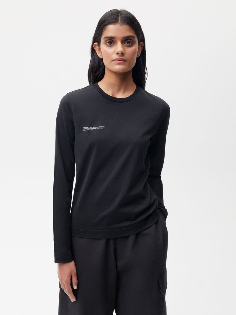 PANGAIA Women's 365 Lightweight Fitted Long Sleeve T-shirt - Black outlook