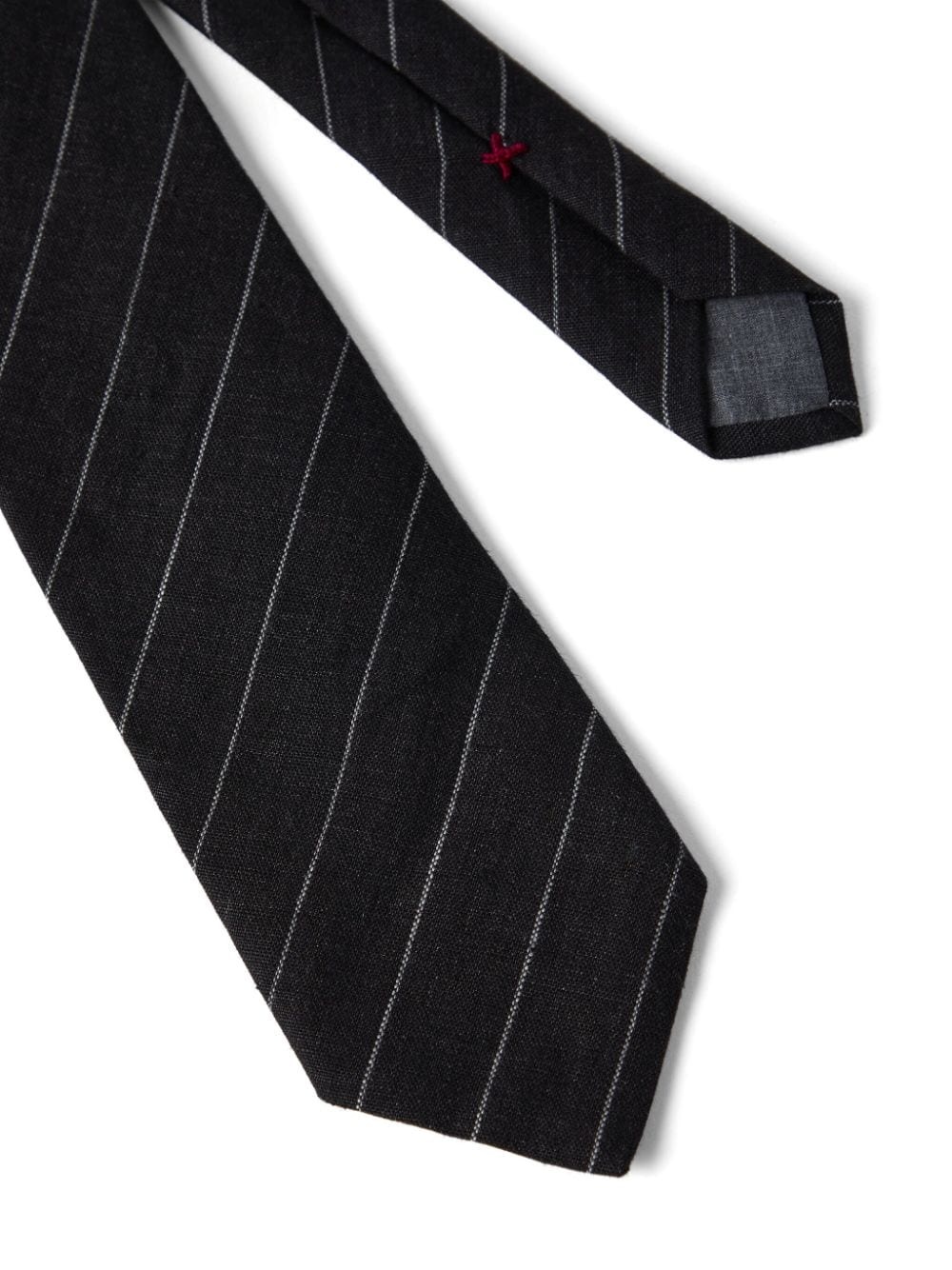 pinstripe-pattern silk tie - 3