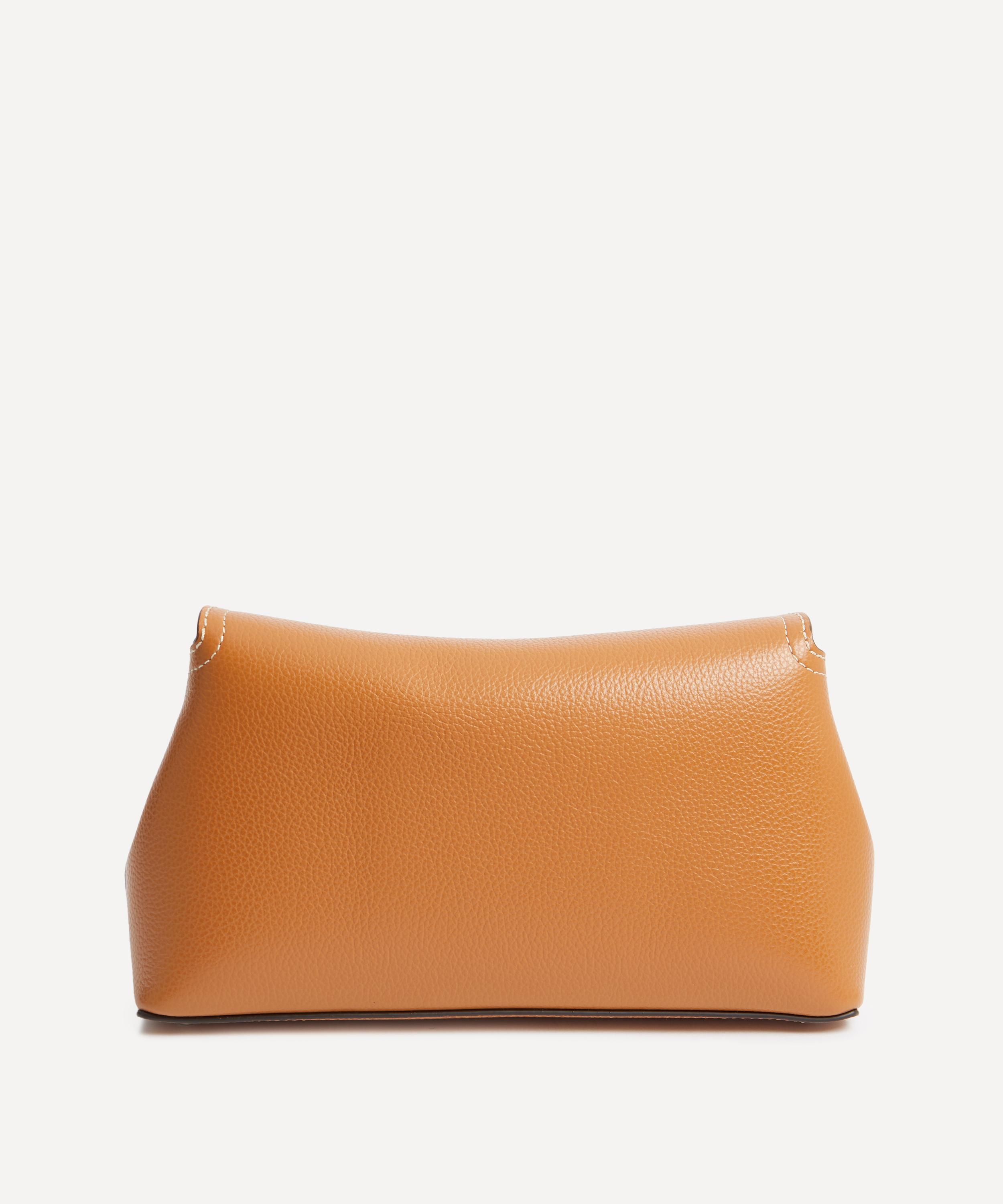 T-Lock Tan Leather Clutch - 4