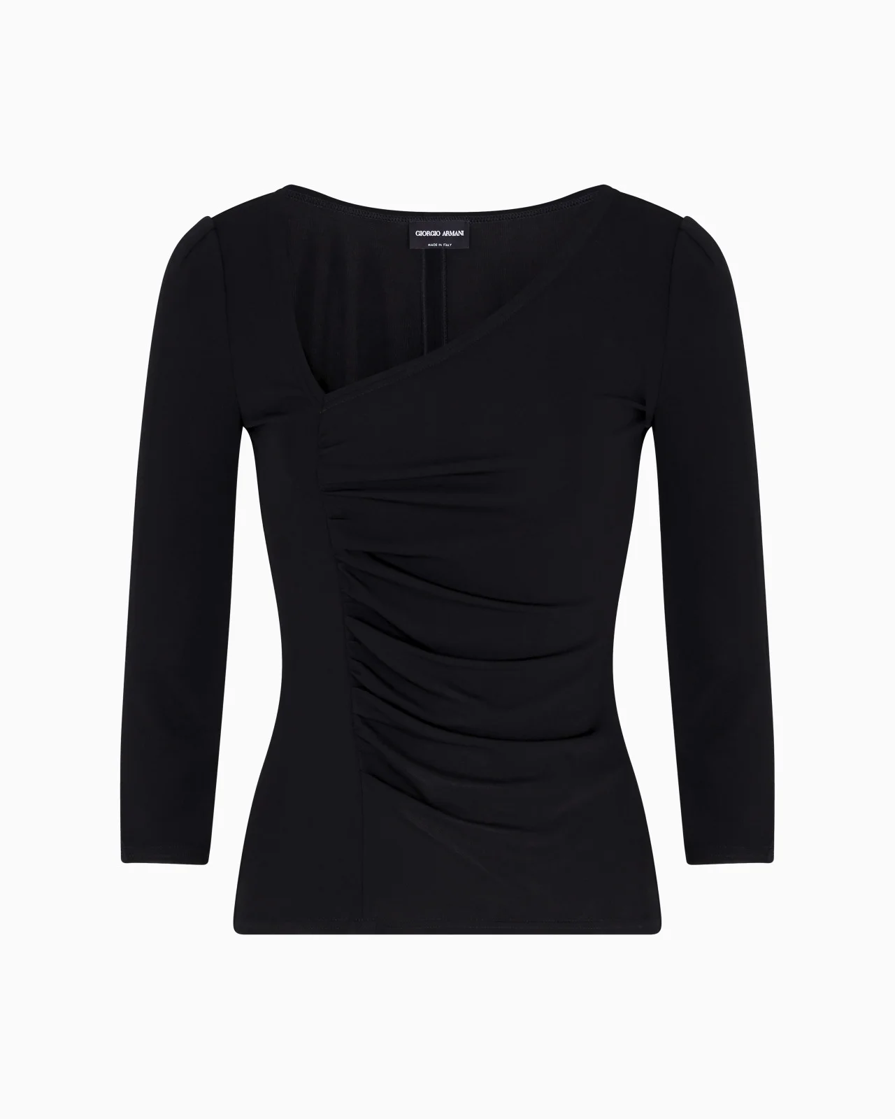 VISCOSE JERSEY JUMPER WITH AN ASYMMETRIC NECKLINE - 1