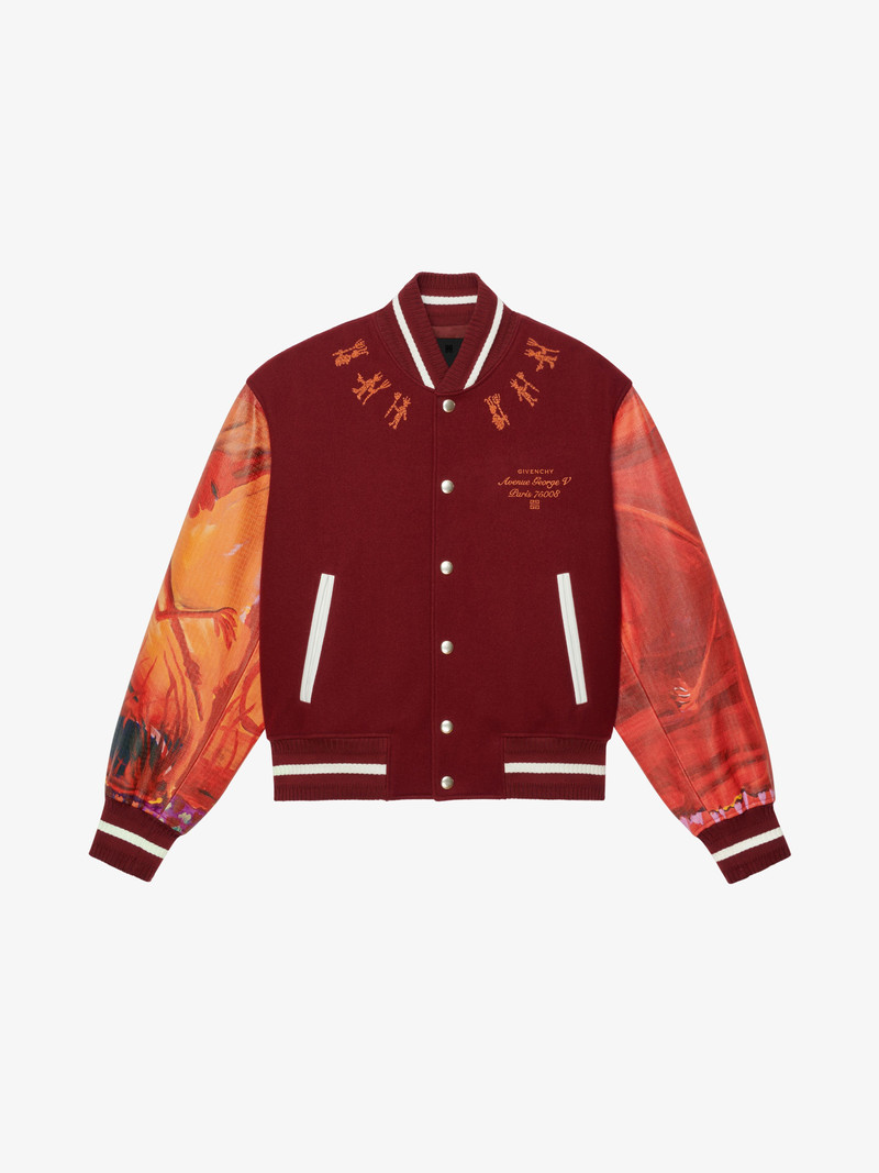 BOMBER JACKET IN WOOL AND 4G GIVENCHY DEVIL LEATHER - 1