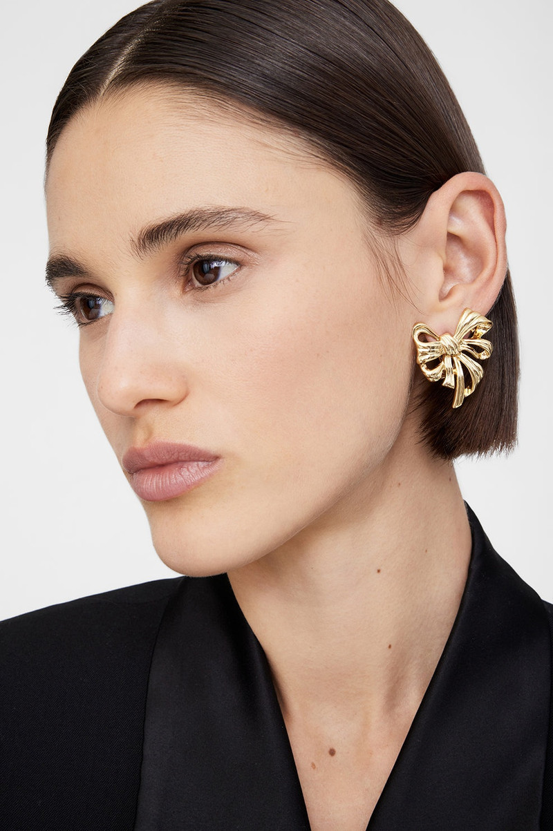 ANINE BING Bow Earrings - Gold outlook