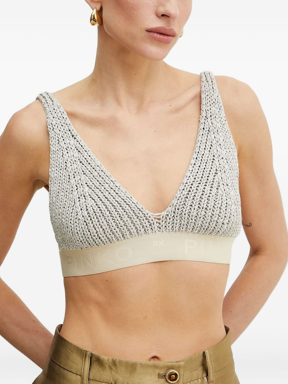 knitted-band top - 3