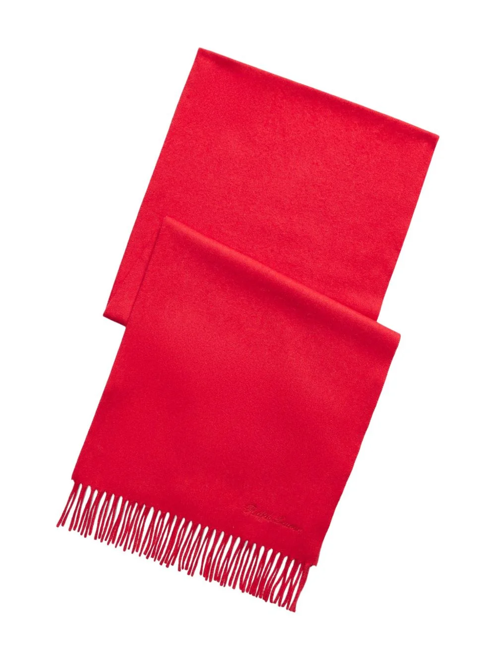 woven cashmere fringed scarf - 1