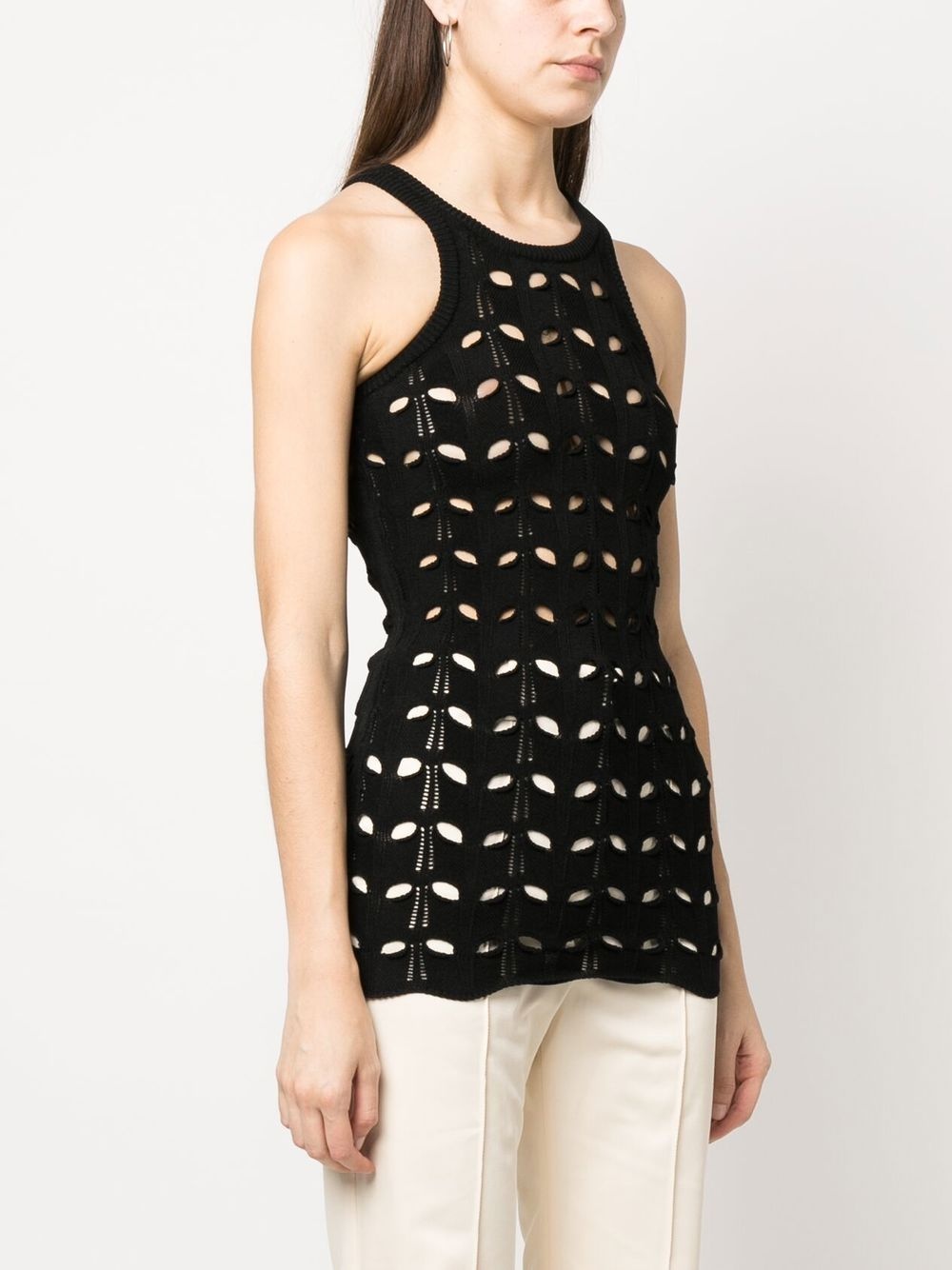 openwork crochet-knit top - 3
