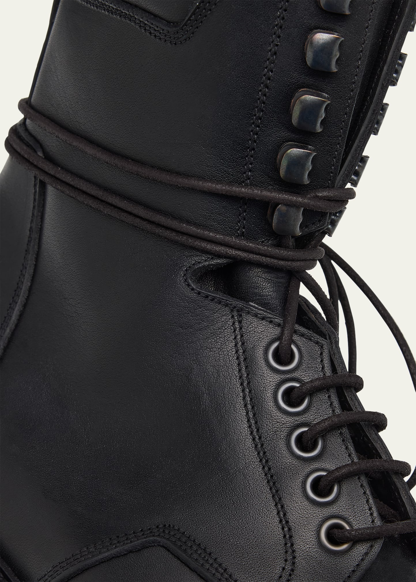Men's Army Low Leather Lace-Up Boots - 6