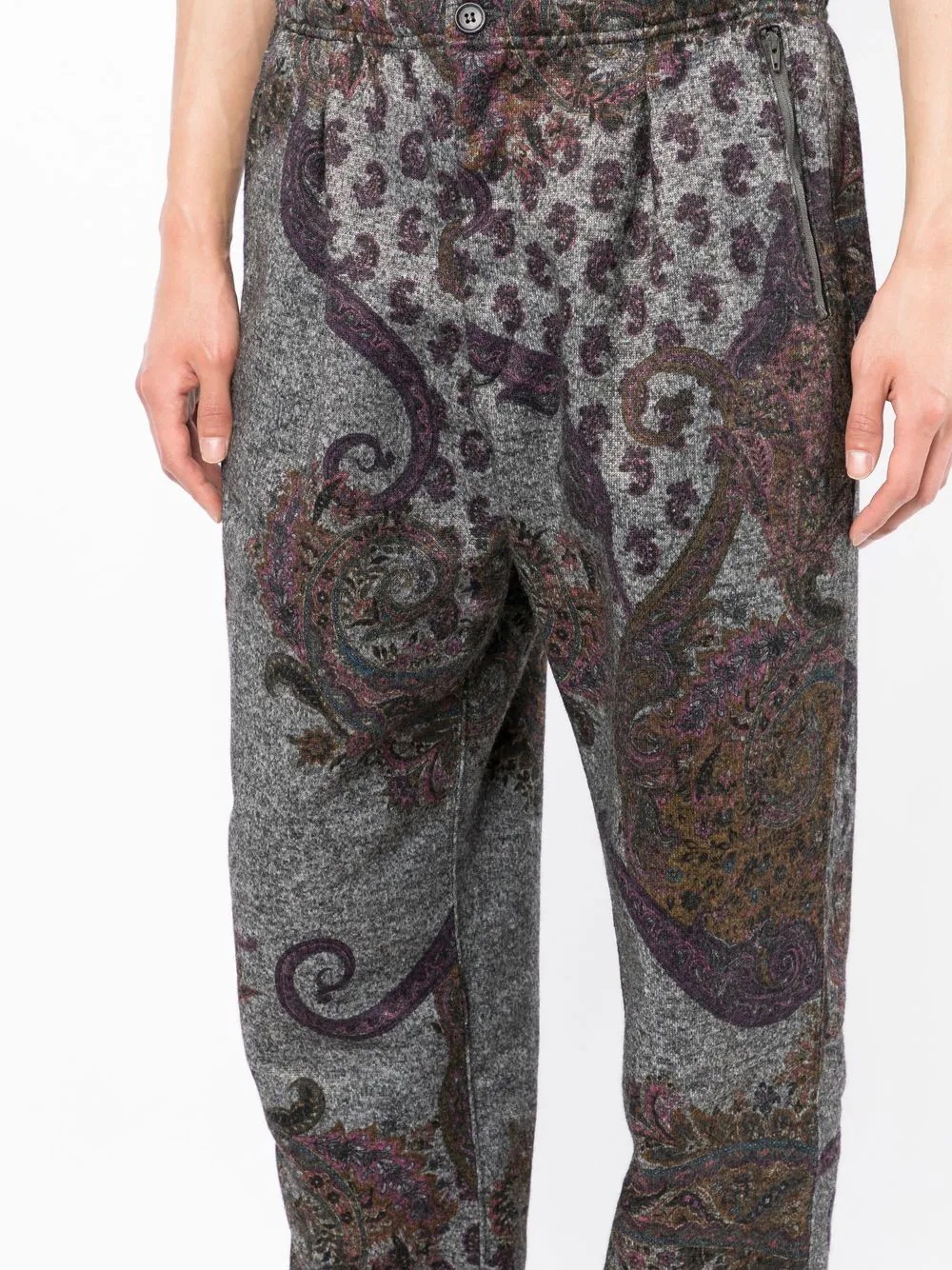 patterned-jacquard straight-leg trousers - 5