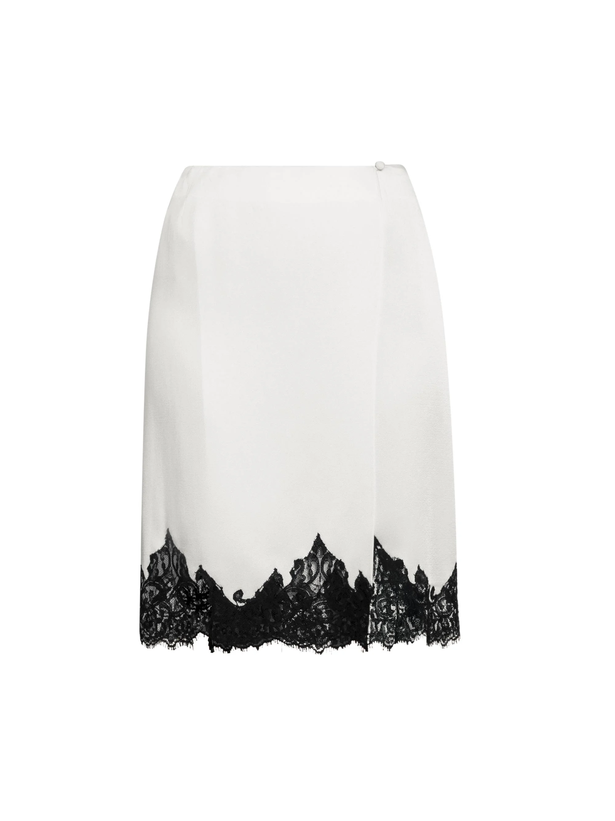 Women's Satin-Lace Wrap Mini-Skirt - Cream - 1