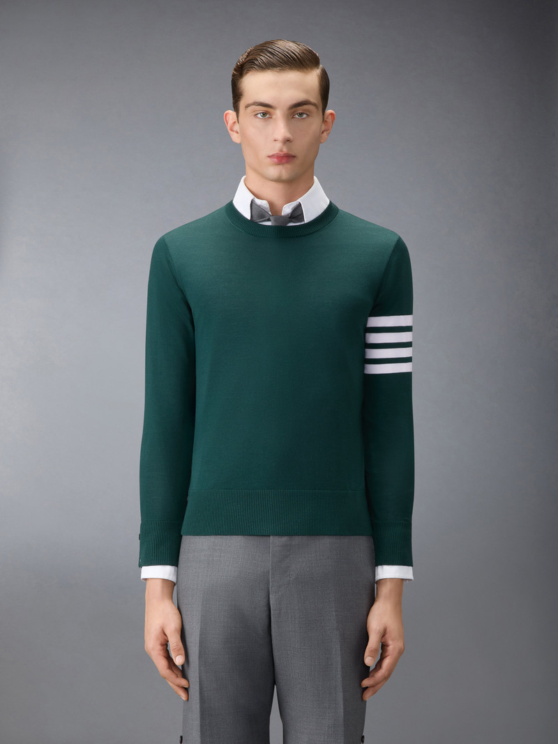 Thom Browne FINE MERINO WOOL 4-BAR PULLOVER outlook