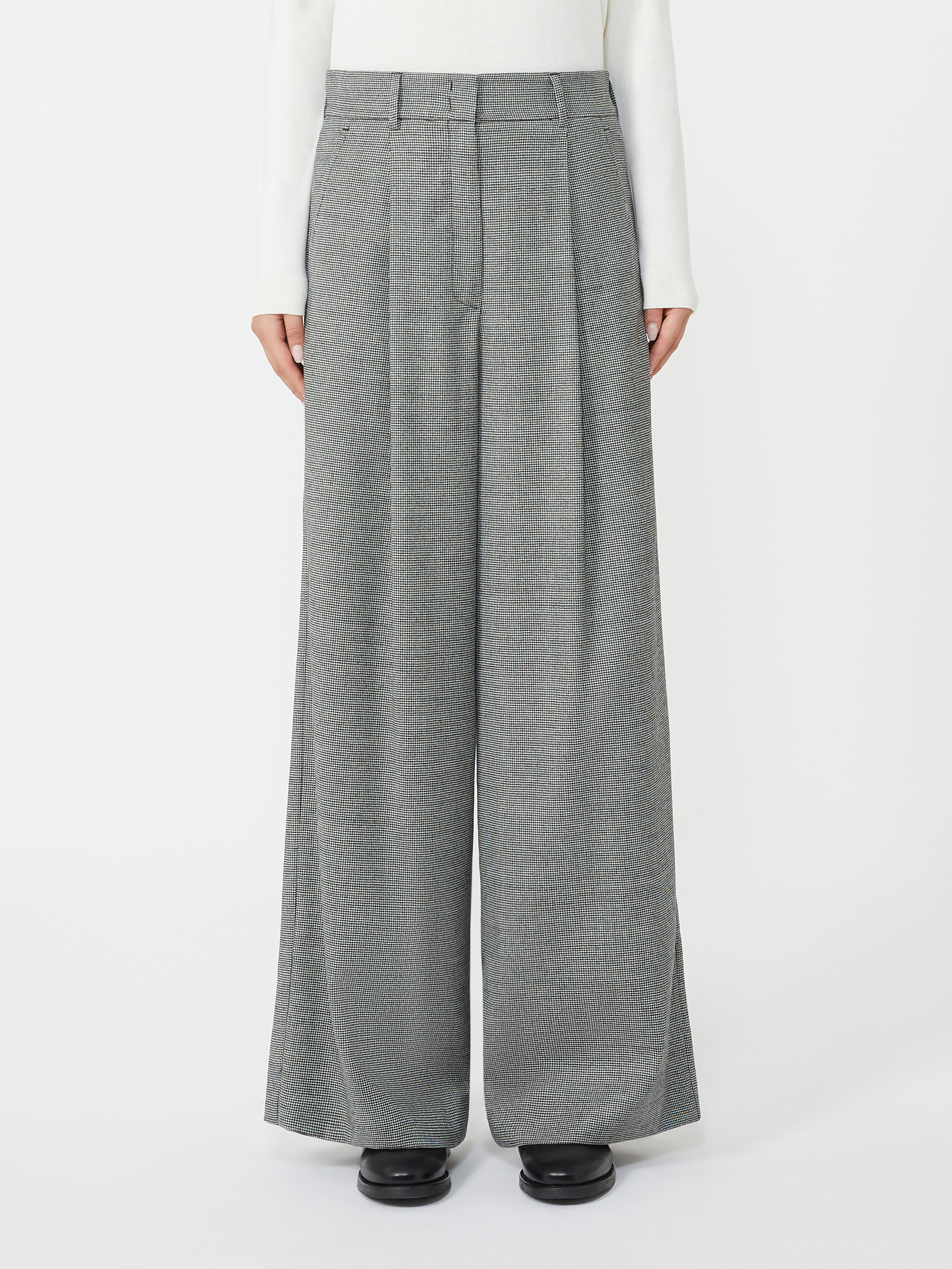GLOBALE Wool flannel palazzo trousers - 3