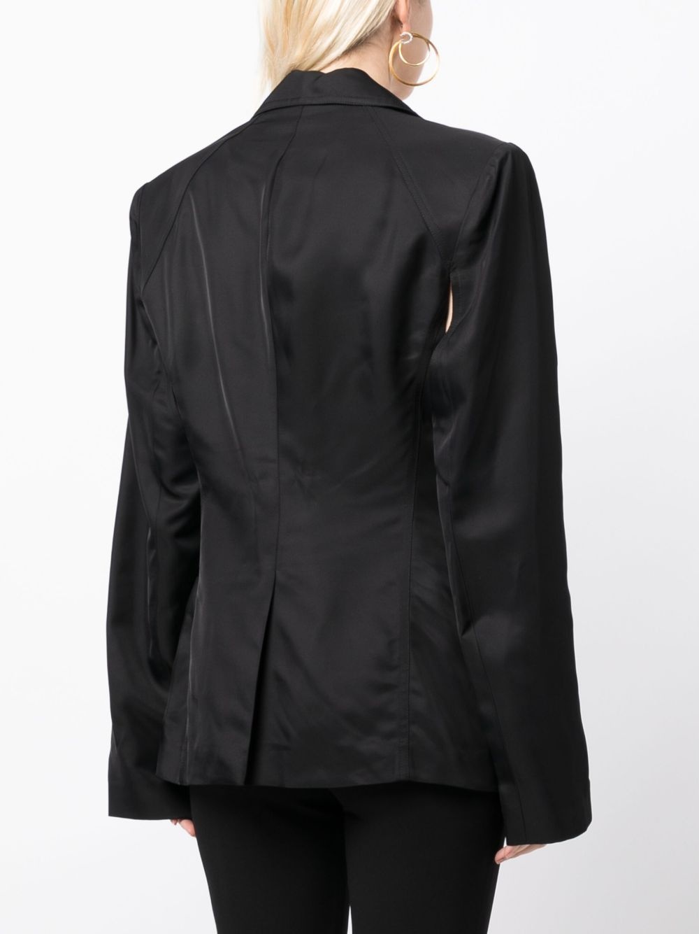 cut-out single-breasted blazer - 4