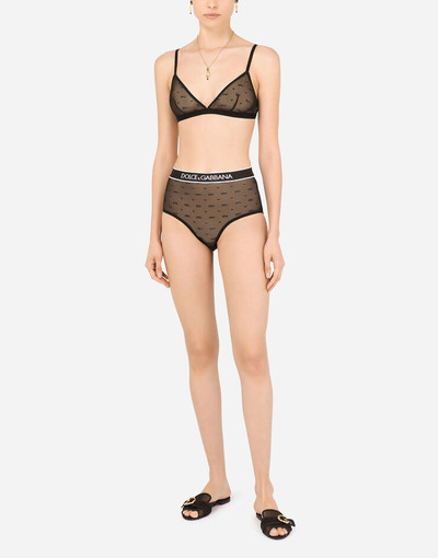 Dolce & Gabbana Jacquard tulle high-waisted briefs with branded elastic outlook