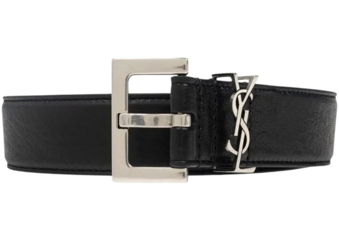 Saint Laurent Cassandre Lamb Belt Black - 1