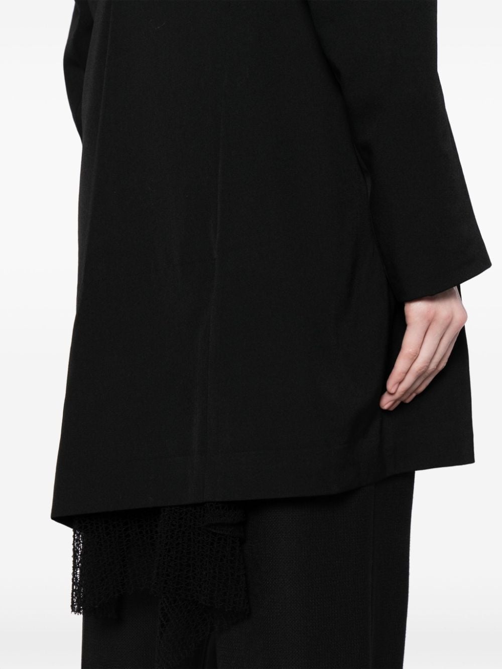 asymmetric wool single-breasted coat - 5