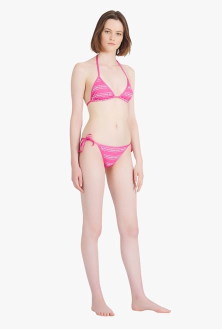 Pink and white bikini with Balmain monogram pattern - 2