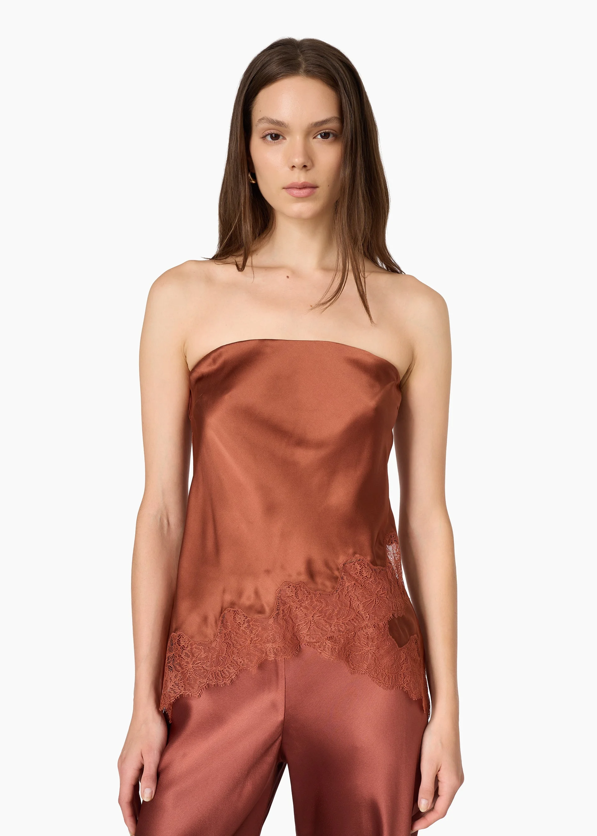 ODESSA STRAPLESS CAMISOLE AFFOGATO - 1