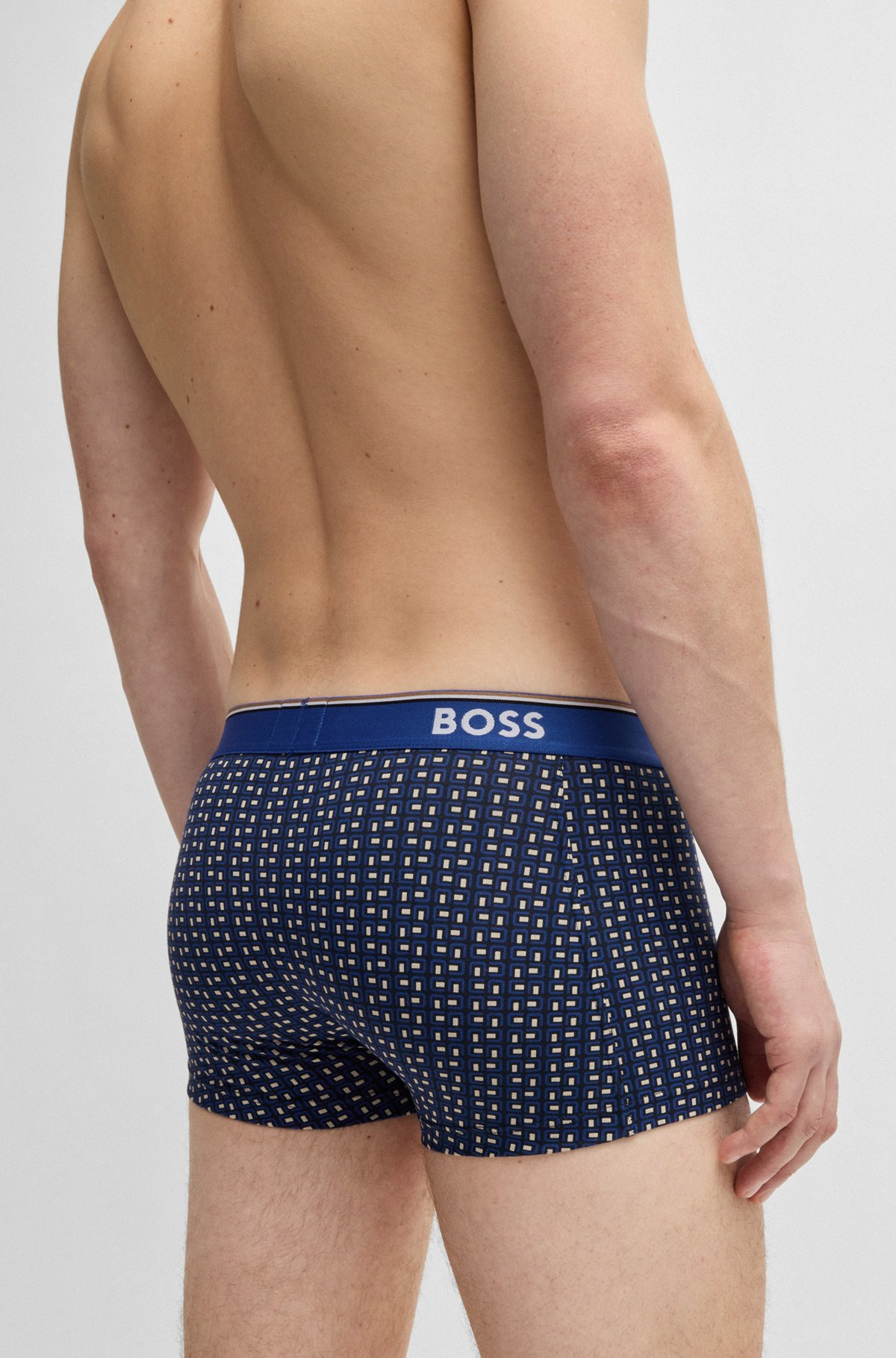 THREE-PACK OF STRETCH-COTTON TRUNKS WITH LOGO WAISTBAND - 5