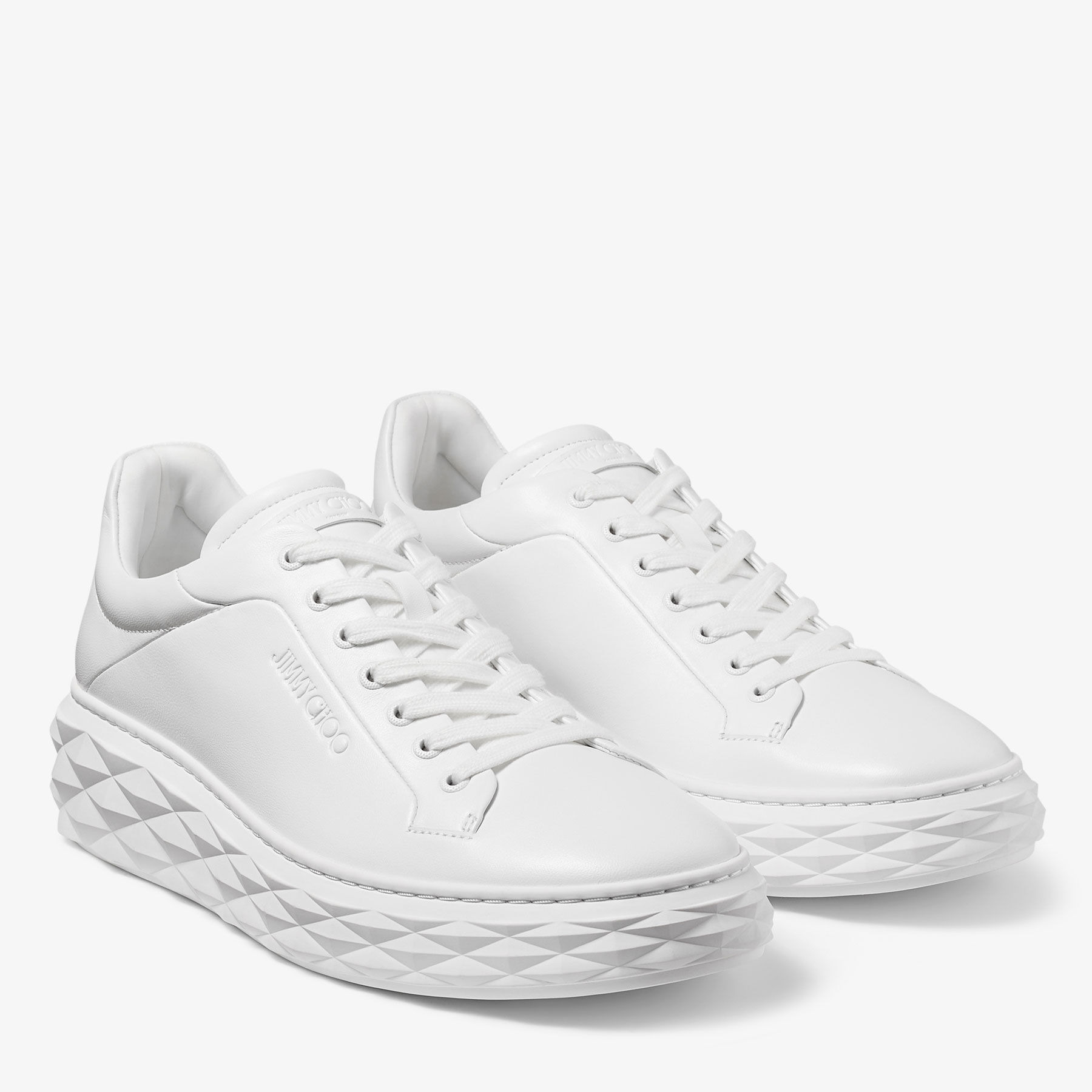 Diamond Maxi/M II
White Nappa Leather Platform Trainers - 2